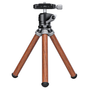 Leofoto MT-02C(Wooden color)+LH-22 Mini Tabletop Travel Carbon Fiber Tripod