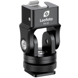 Leofoto FA-15+FA-10 Kit QR Tilting & Pivoting Cold Shoe Flash Adapter