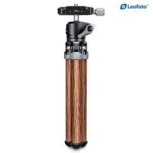 Leofoto MT-02C(Wooden color)+LH-22 Mini Tabletop Travel Carbon Fiber Tripod