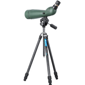 Leofoto LO-223CS + SW-02 Carbon Fiber Tripod + 2-Way Pan Head Kit for Binoculars | 22 lb Max Load